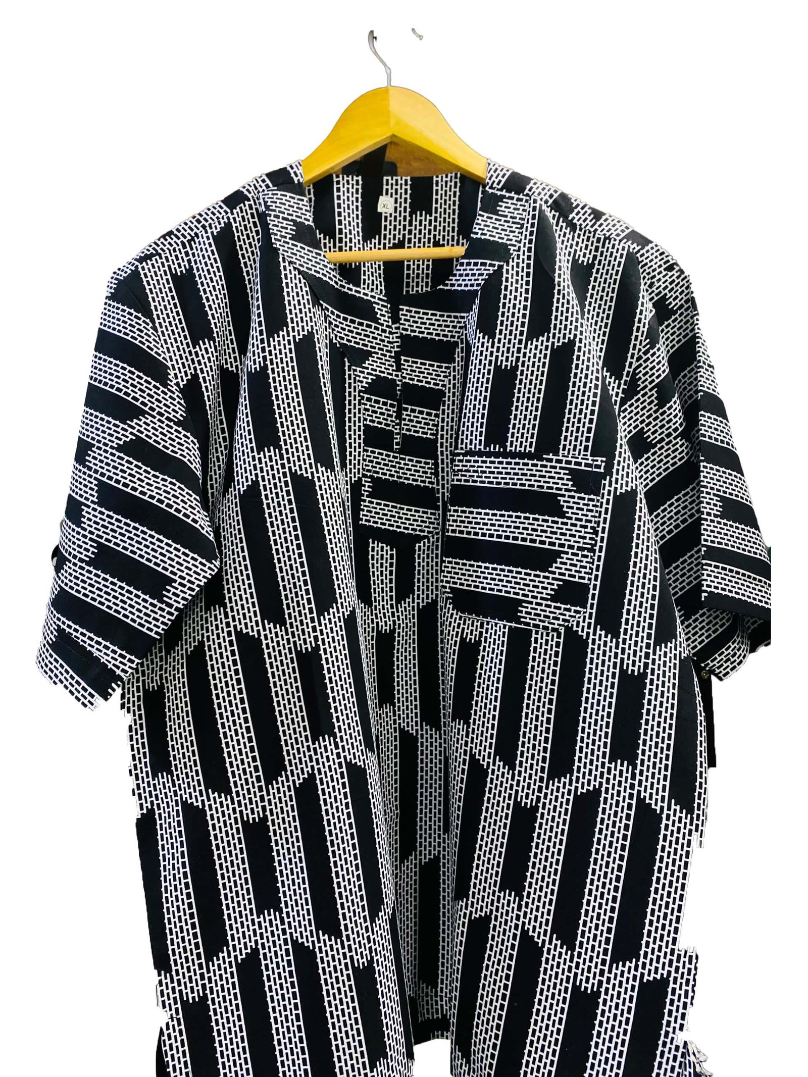  Gray Short Sleeved Kitenge Shirt